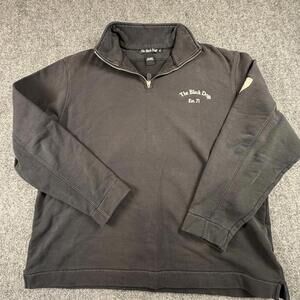 The Black‎ Dog Men's Black Cotton Quarter-Zip Sweatshirt XL #1058
